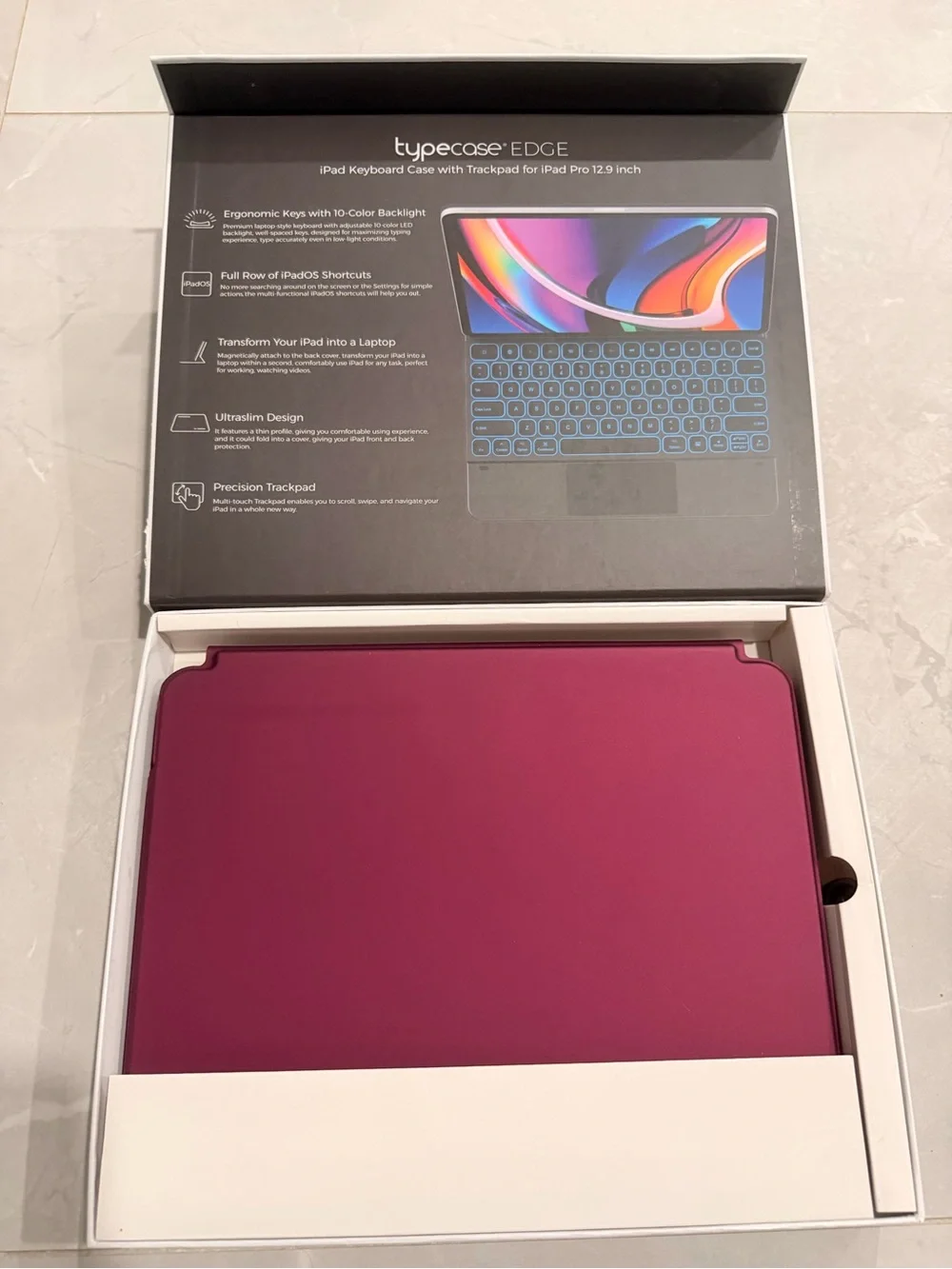 EDGE iPad Keyboard Case with Trackpad Raspberrh